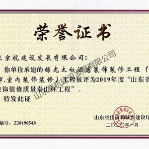 山東省裝飾裝修質量泰山杯